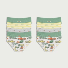 F&F Boys 10-Pack Pure Cotton Vehicle Print Briefs in Multi