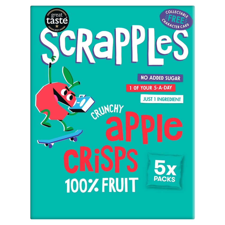 image 1 of Scrapples Crunchy Plain Apple Crisps Multipack (5x12g) 