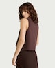 image 3 of F&F Cotton Rich Textured Knitted Tie Front Waistcoat in Chocolate