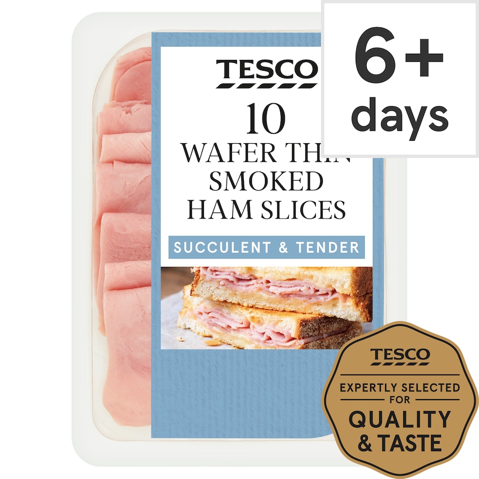 Tesco Wafer Thin Smoked Ham Slices 125g