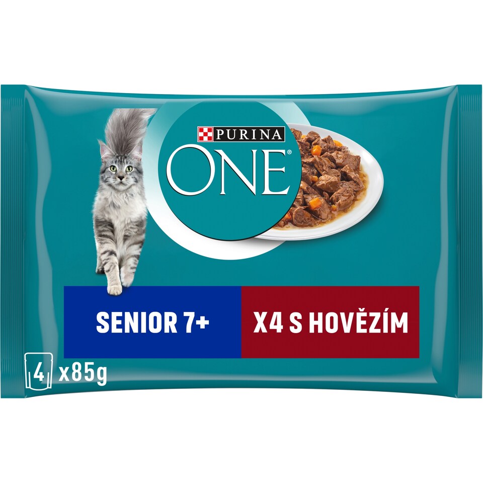obrázok 1 z Purina ONE Senior kapsičky pre mačky hovädzie 4 × 85 g