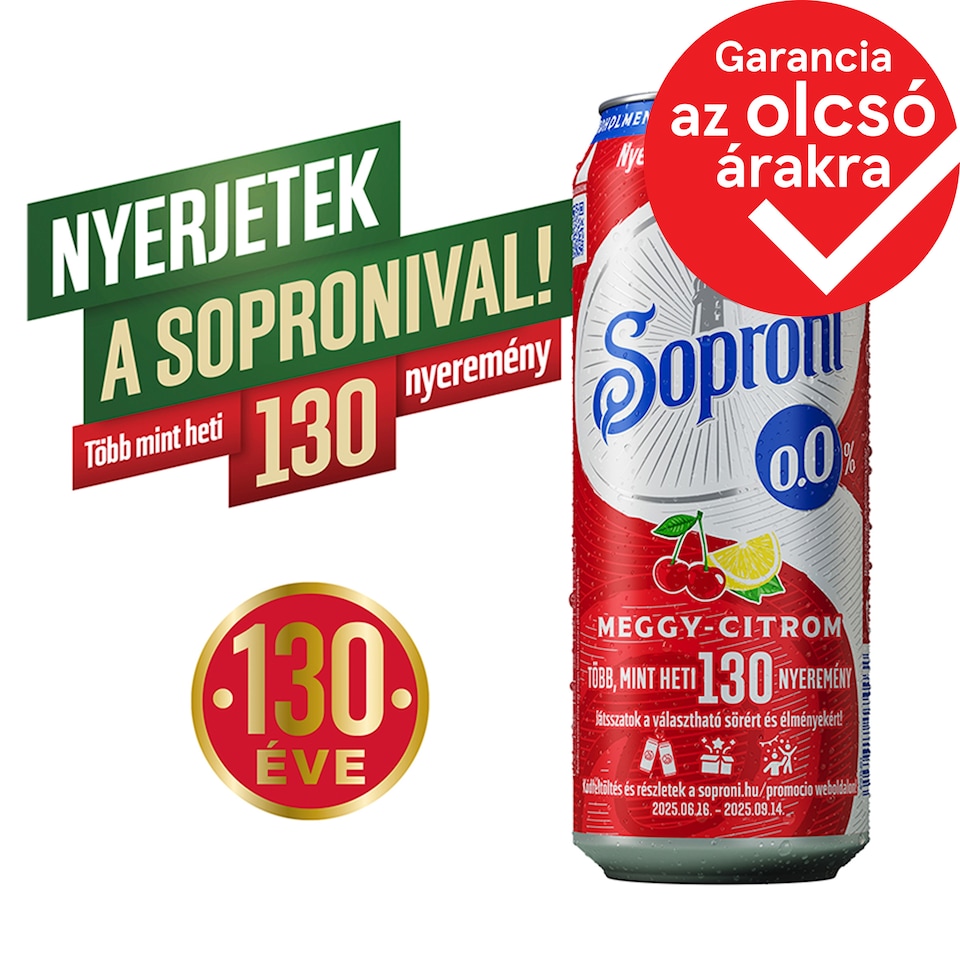 Soproni meggy-citromos alkoholmentes sörital 0,0% 500 ml