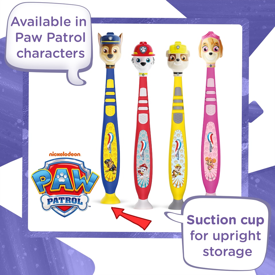image 1 of Aquafresh Paw Patrol 3-8 Year Old Toothbrush Soft