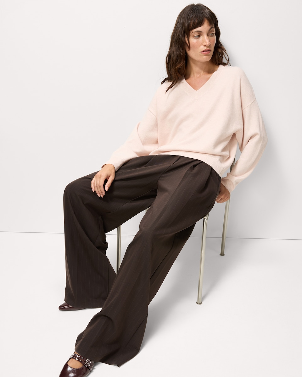 image 1 of F&F V Neck Knitted Jumper in Pink