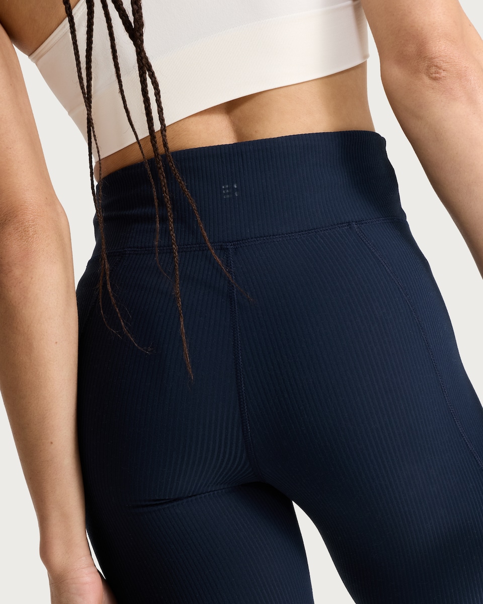 image 1 of F&F Active EVERYHOUR Ribbed Leggings in Navy