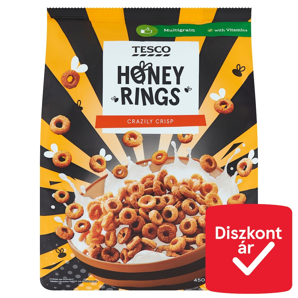Tesco Honey Rings Crazily Crisp 450 g