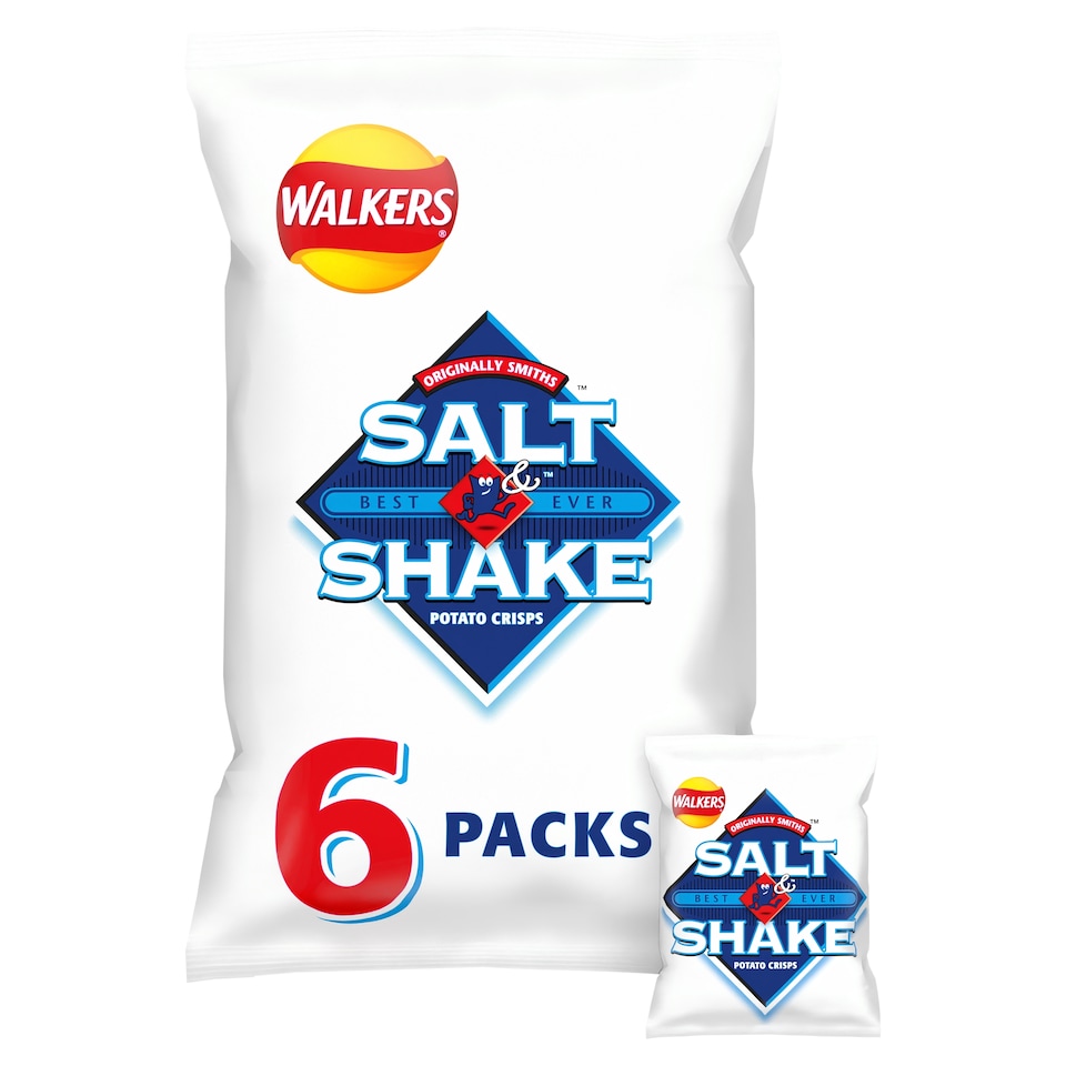image 1 of Walkers Salt & Shake Multipack Crisps 6x24g