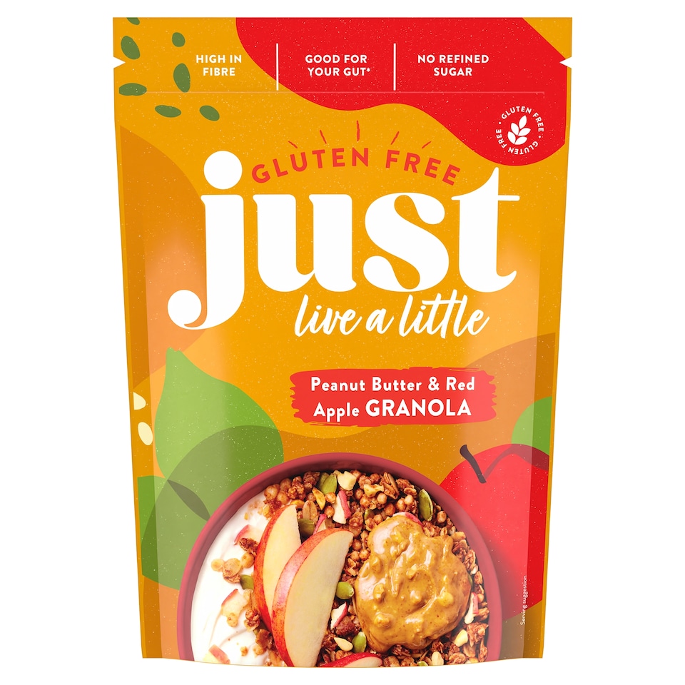 Just Live A Little Gluten Free Granola - Peanut Butter & Red Apple 360g