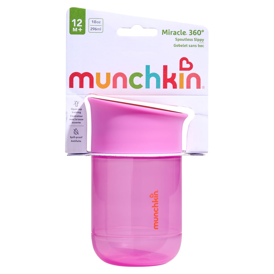 image 1 of Munchkin Miracle 360 Spoutless Sippy Cup 12m+ 10oz 296ml 