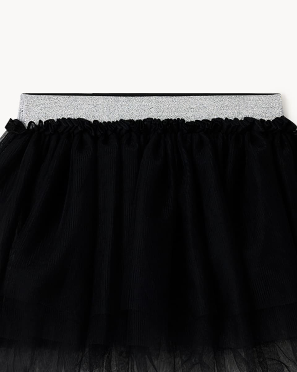 image 1 of F&F Girls Halloween Top, Skirt and Bottoms Pyjama Set in Black