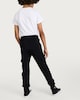 image 4 of F&F Boys Cotton Rich Cuffed Drawstring Cargo Joggers in Black