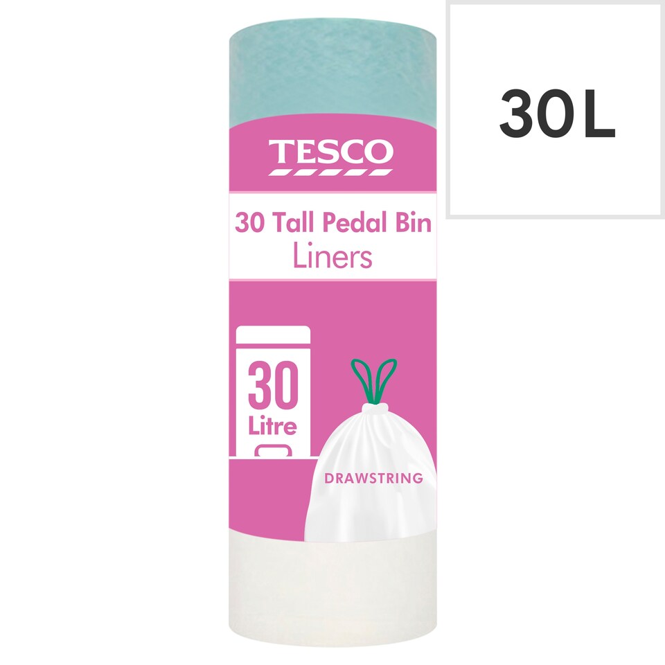 Tesco 30 Tall Pedal Bin Liners 30L