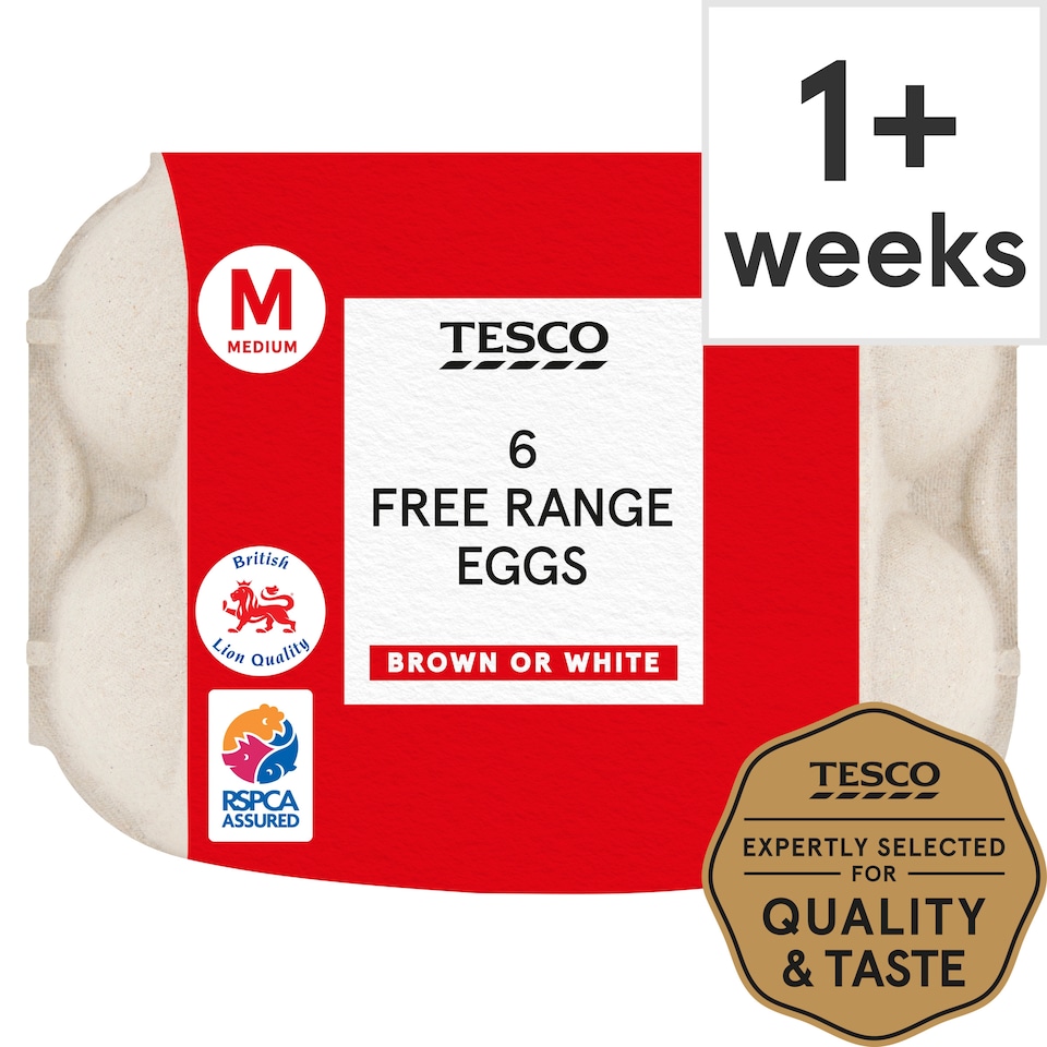 Tesco Welsh Medium Free Range Eggs 6 Pack