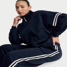 F&F Active AFTERCLASS Side Stripe Zip Through Sweatshirt in Navy