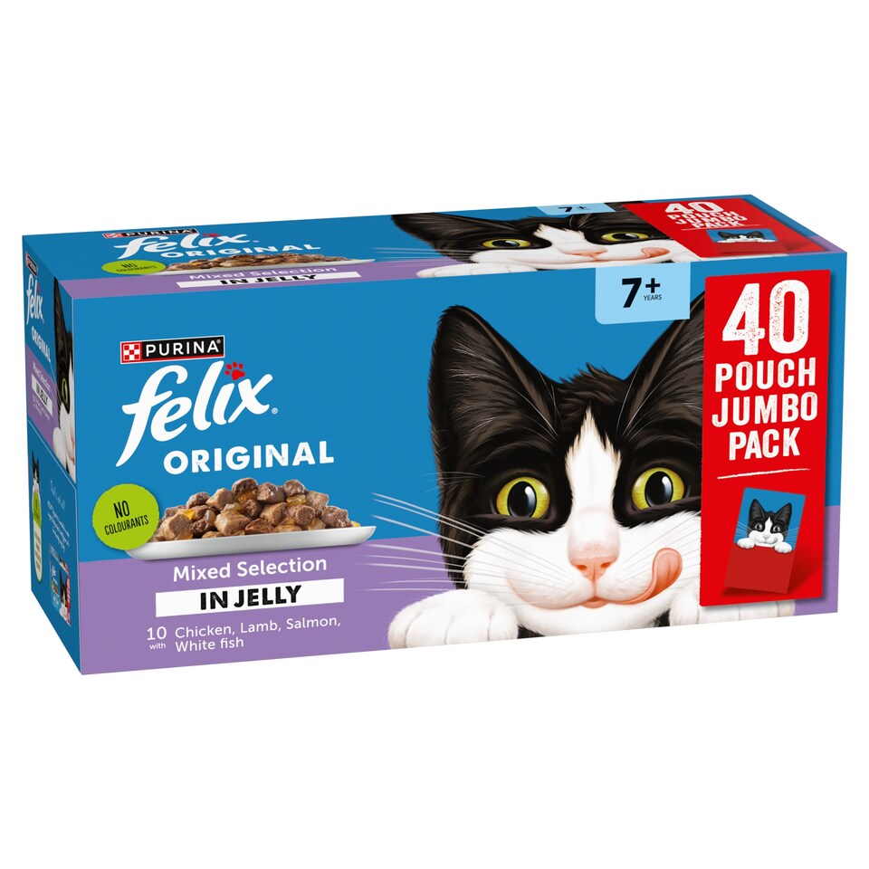 image 1 of FELIX Original Senior 7+ Fish Selection in Jelly Wet Cat Food 40x85g