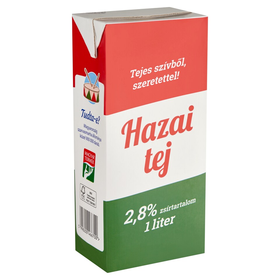 Hazai UHT Semi-Fat Milk 2,8% 1 l