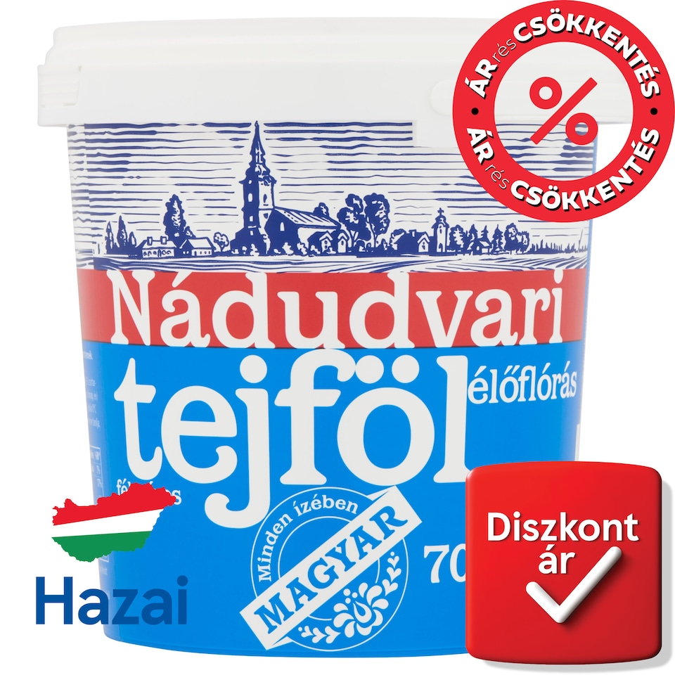 Nádudvari élőflórás, félzsíros tejföl 12% 700 g  1. kép