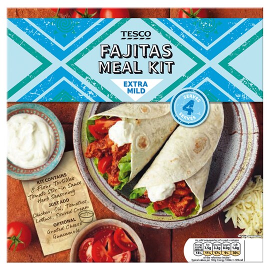 Tesco Extra Mild Fajita Kit 476G Tesco Groceries
