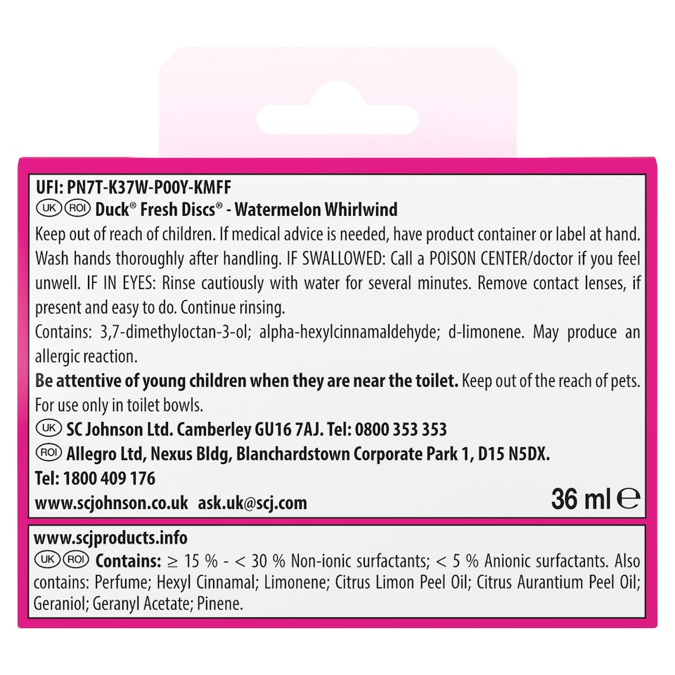 image 1 of Duck Fresh Boost Toilet Rim Block Pink Peony 2x16g