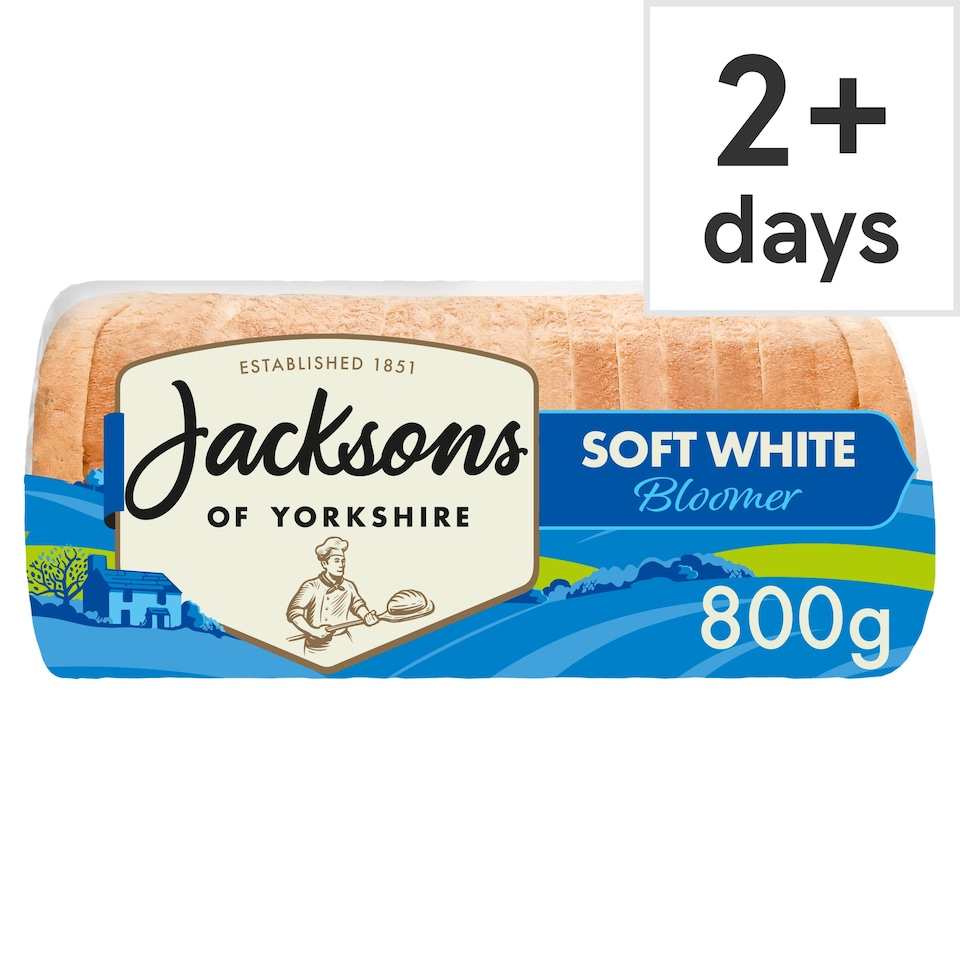 Jacksons of Yorkshire Soft Champion White Bloomer Bread 800g