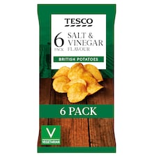Tesco Salt & Vinegar Crisps 6X25g