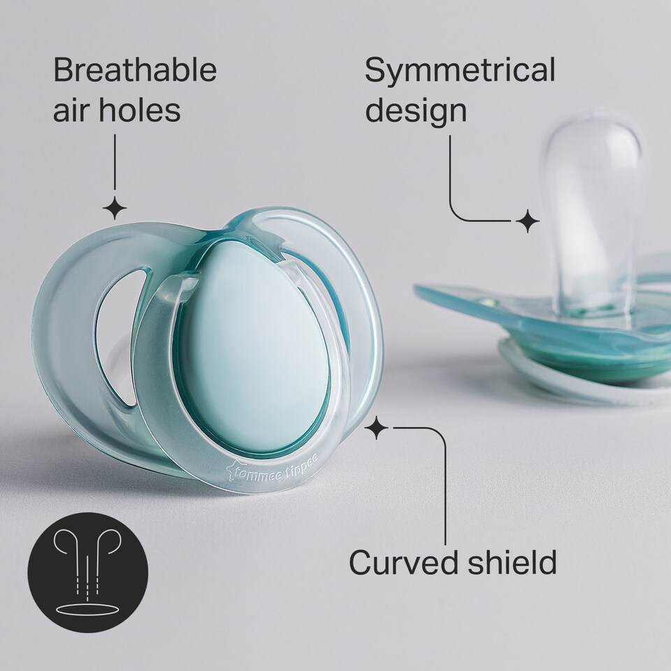 image 1 of Tommee Tippee Night Time Soothers, 0-6m, Pack of 2