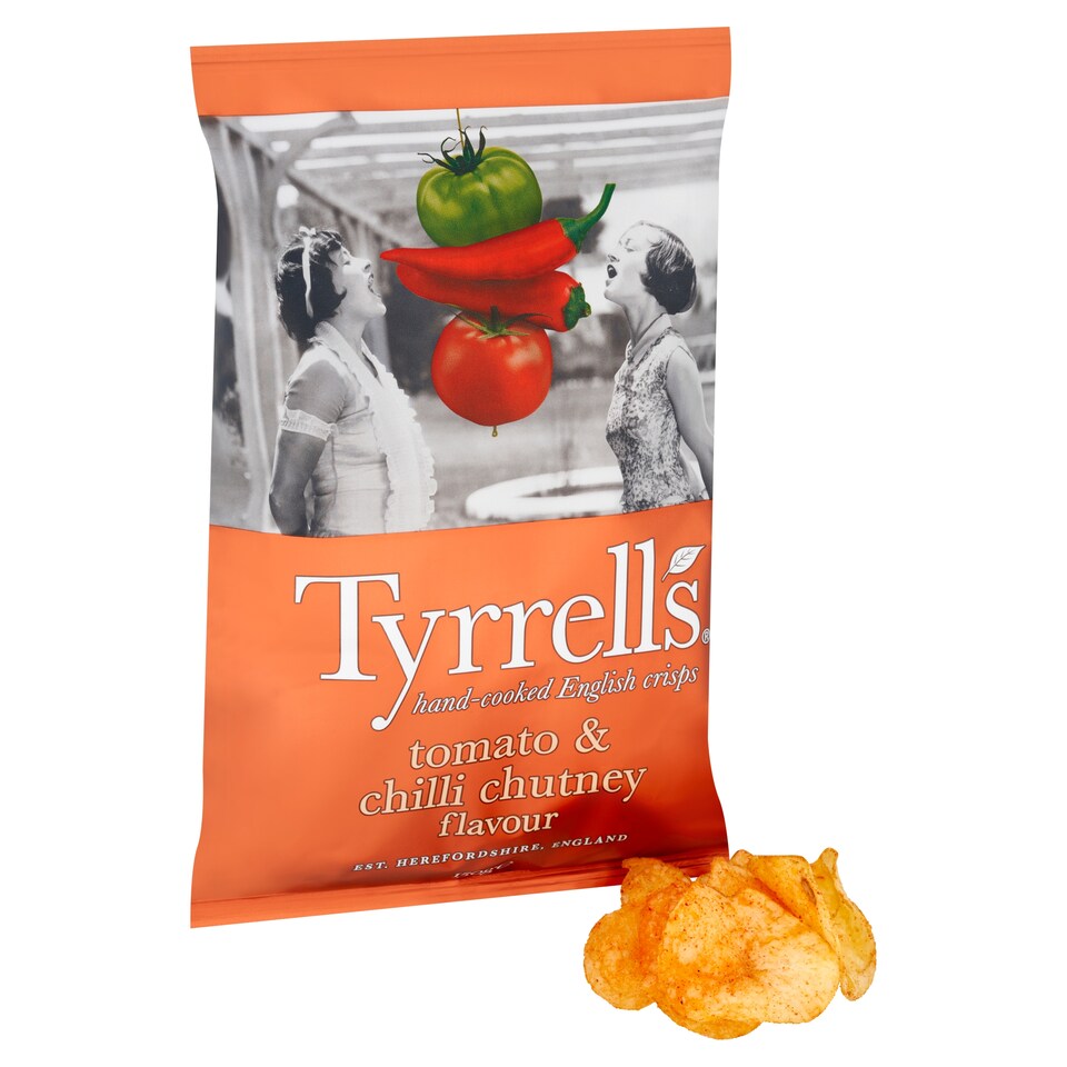 image 1 of Tyrells Tomato & Chilli Chutney Flavoured Crisps 150G