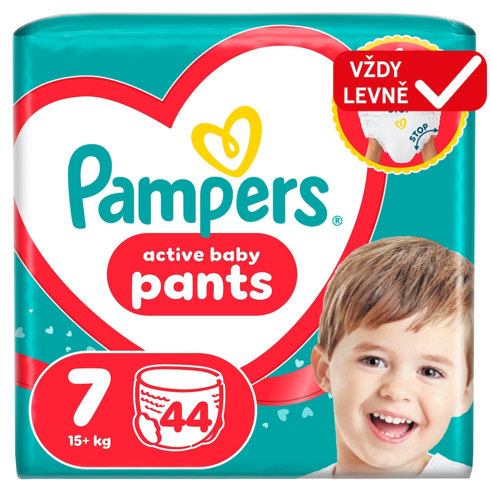 Obrázek 1 pro produkt Pampers Active Baby Plenkové Kalhotky, Velikost 7, 44 Kusů, 15kg+