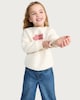 image 1 of F&F Girls Cotton Rich Cute Little Heartbreaker Sweatshirt in Cream