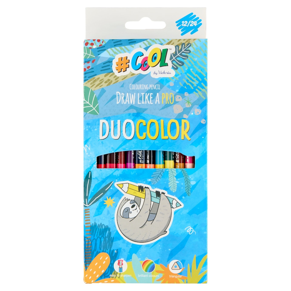 Cool by Victoria Draw Like A Pro Duocolor háromszögletű színes ceruzakészlet 12 db