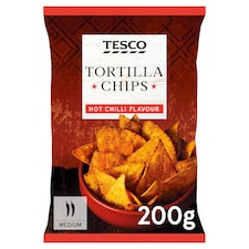 Tesco Tortilla Chips Hot Chill Flavour 200G
