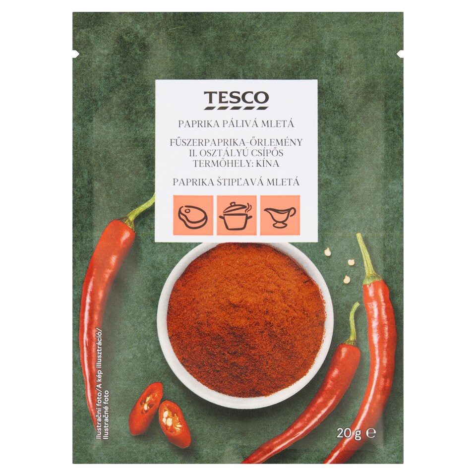 Tesco II. osztályú csípős fűszerpaprika-őrlemény 20 g
