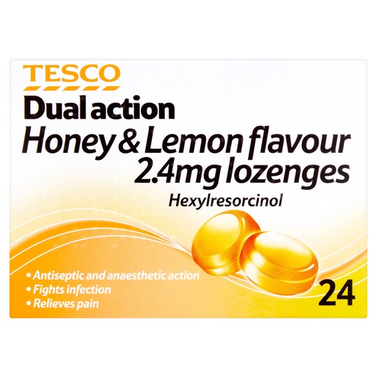 Tesco Antiseptic Throat Lozenges 24'S Lemon Tesco Groceries