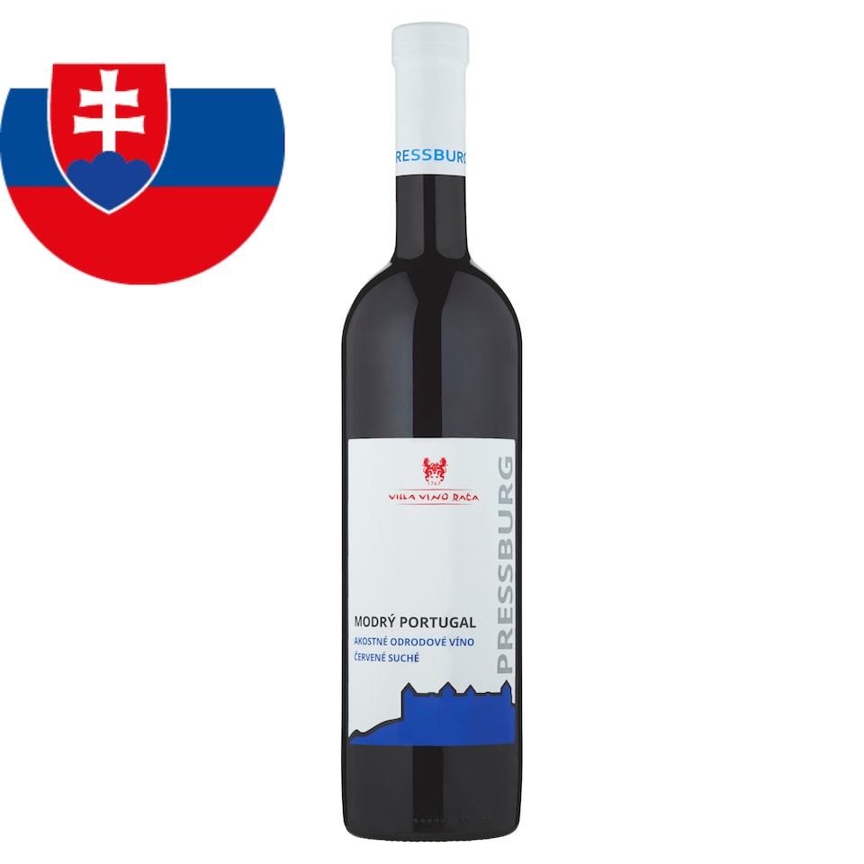 Villa Vino Rača Pressburg Blue Portugal Quality Varietal Dry Red Wine 0.75 L