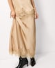 image 1 of The F&F Edit Satin Lace Trim Co-ord Midi Skirt in Camel