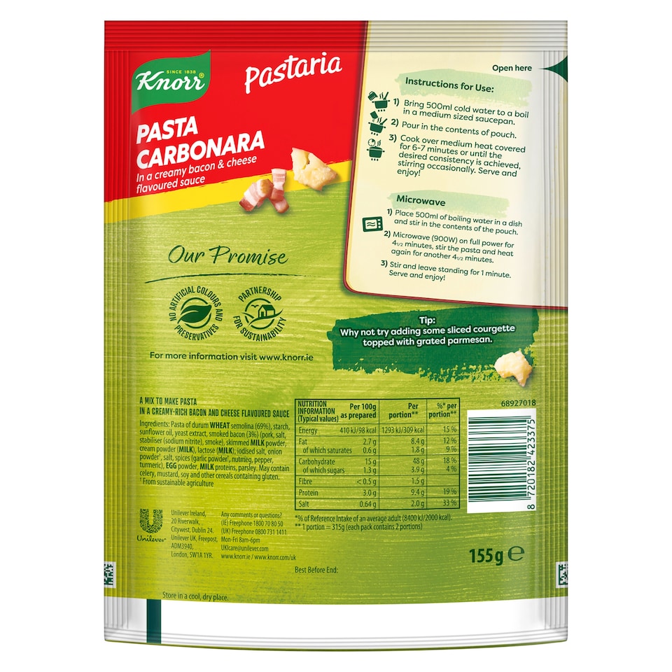 image 1 of Knorr Pastaria Pasta Carbonara 155G
