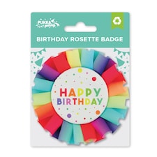 Pukka Party Rainbow Rosette Badge