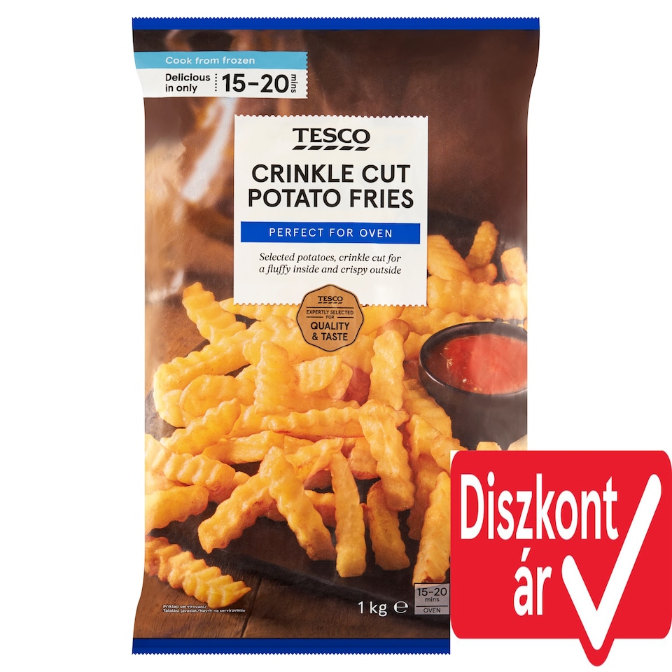 Tesco Quick-Frozen Crinkle Cut Potato Fries 1 kg