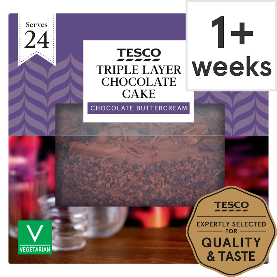 Tesco Triple Layer Chocolate Cake 24 Servings