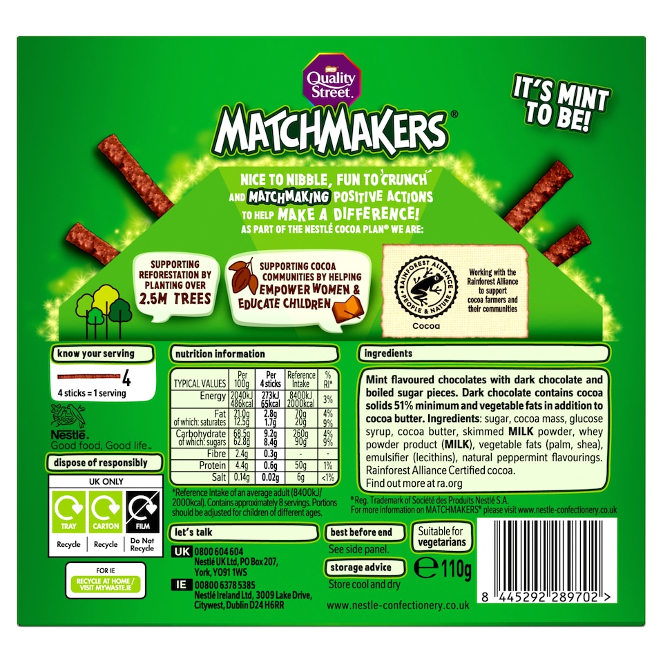 image 1 of Quality Street Matchmaker Cool Mint 110g