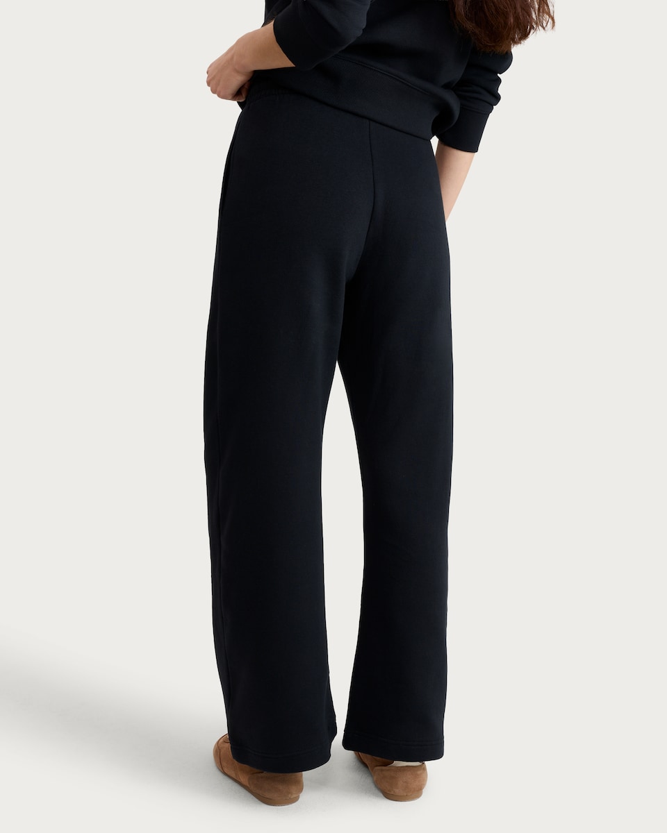 image 1 of F&F Active Cotton Rich Wide Leg Drawstring Joggers in Black