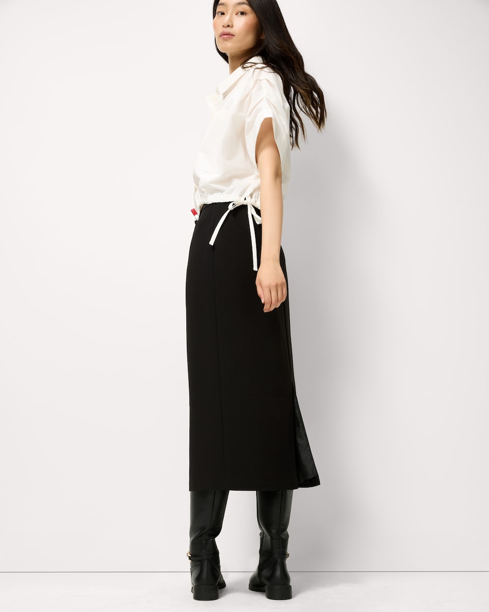 image 1 of F&F Tailored Pencil Midi Skirt in Black
