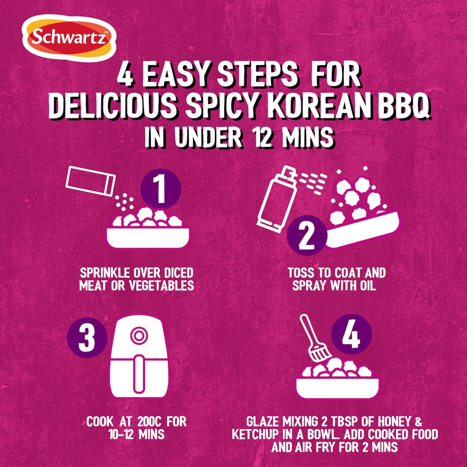 image 1 of Schwartz Air Fry Spicy Korean BBQ Seasoning 125g