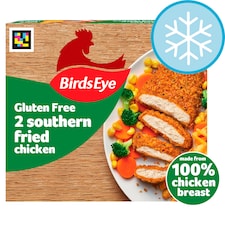 Birds Eye 2 Gluten Free Southern Fried Breaded Chicken Breast Steaks 180g