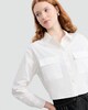 image 1 of F&F Pure Cotton Cropped Pocket Front Button Up Shirt in White