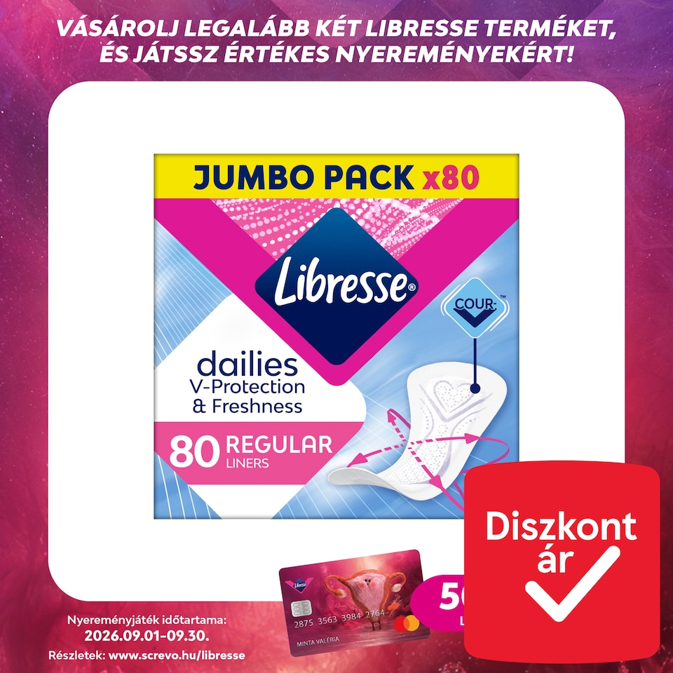 Libresse Dailies Fresh & Protect Regular tisztasági betét 80 db  1. kép