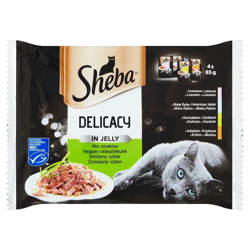 Obrázek 1 pro produkt Sheba Delicacy in Jelly Smíšený výběr 4 x 85g (340g)