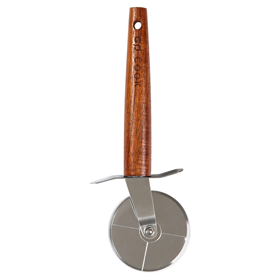 Go Cook Acacia S/Steel Pizza Cutter Tesco Groceries