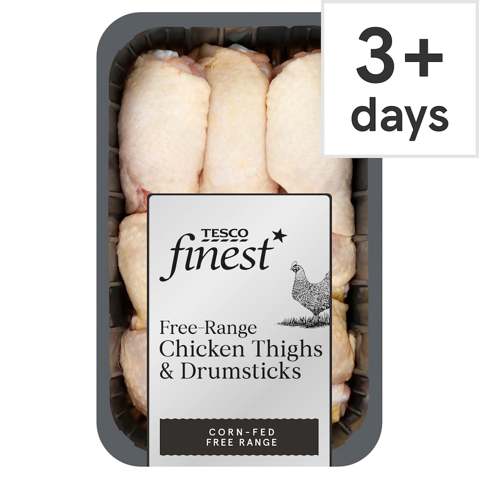 Tesco Finest British Free-Range Corn-Fed Chicken Thighs & Drumsticks 1kg