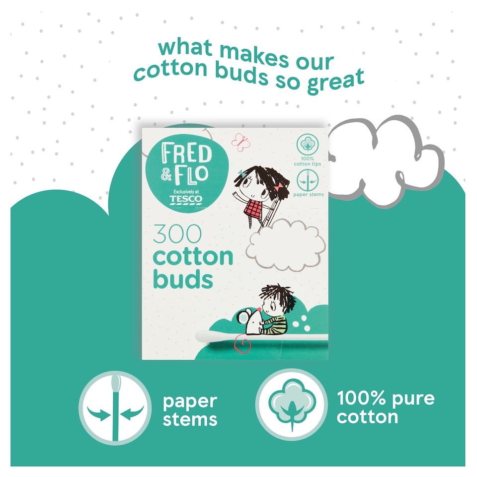 image 1 of Fred & Flo Cotton Buds 300 Pack